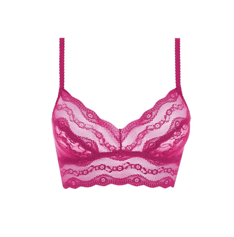 close up of b.tempt'd Lace Kiss Bralette in Pink Peacock - Victoria's ...