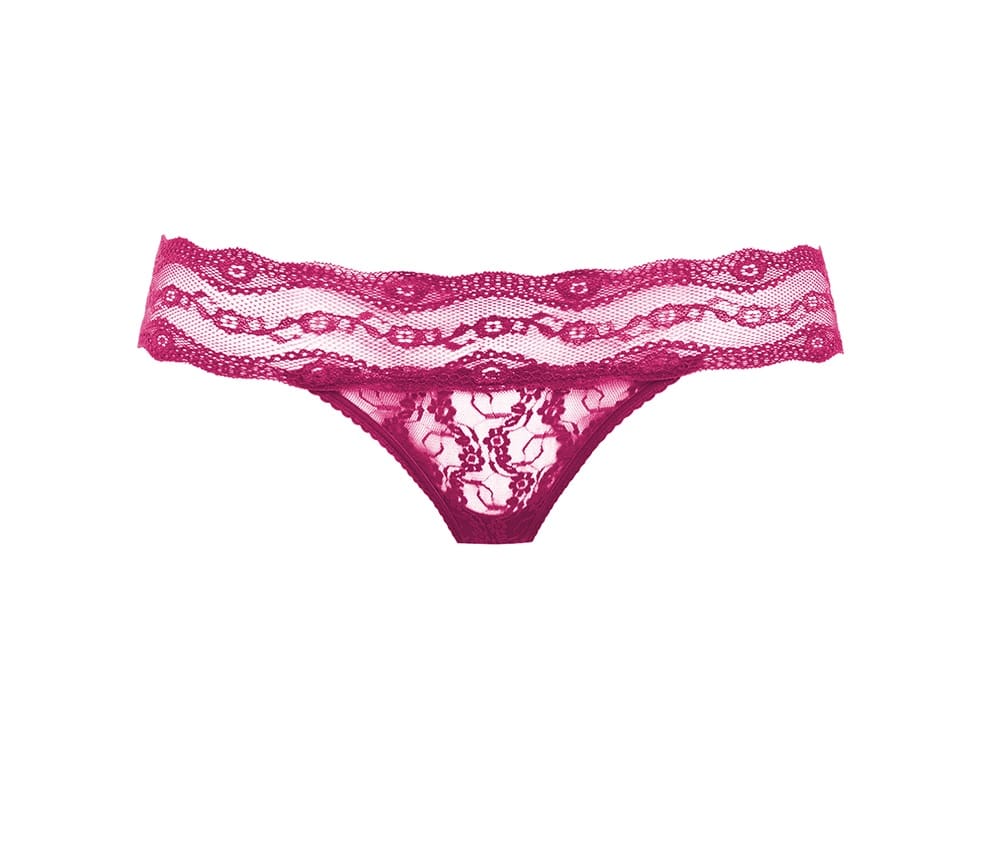 close up of b.tempt'd Lace Kiss Brief in Pink Peacock - Victoria's ...