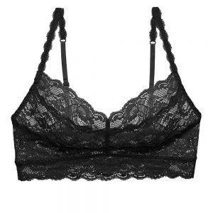close up of Cosabella Never Say Never Sweetie Bralette in Black