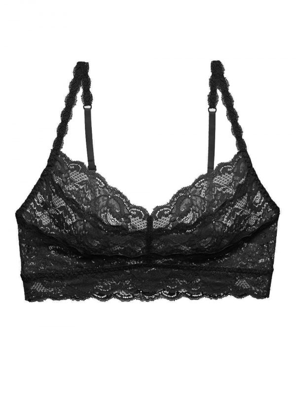 close up of Cosabella Never Say Never Sweetie Bralette in Black