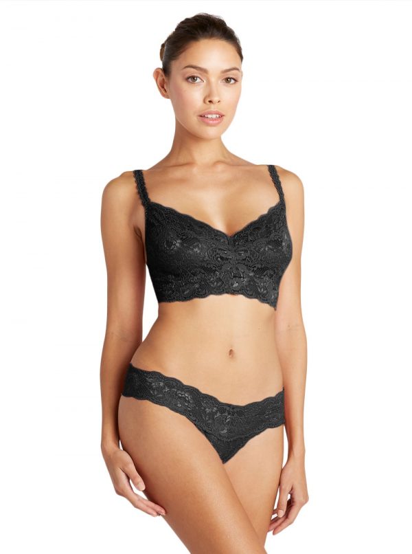 wearing the Cosabella Never Say Never Sweetie Bralette in Black