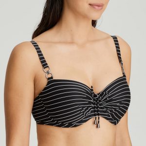 side view of PrimaDonna Swim Sherry Bikini Set in Smoking bikini top