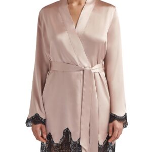 buy the Aubade Toi Mon Amour Silk Robe in Sonate Rose