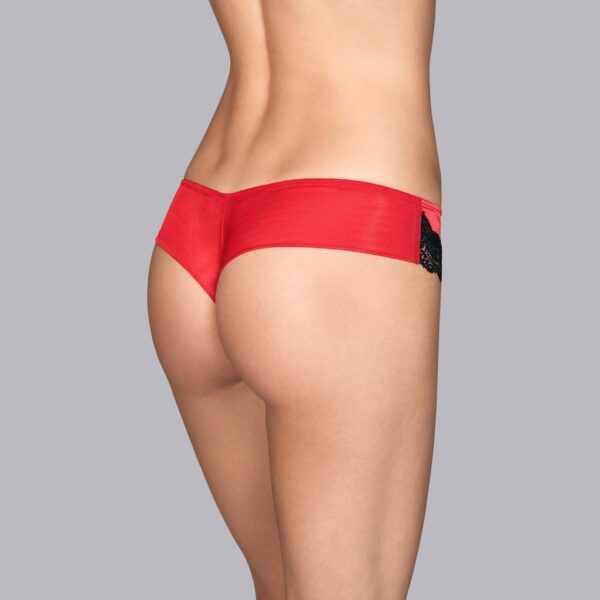 back view of Andres Sarda Michelangelo Thong in Wild Berries