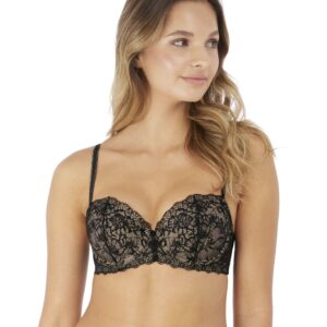 Aubade Encre De Chine QF14-02 Women's Ombre Black Padded Underwired Comfort Half Cup Bra 