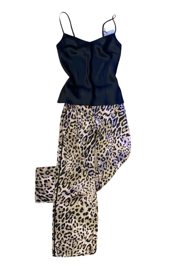 buy the Marjolaine Louve Silk Pajamas in Leopard
