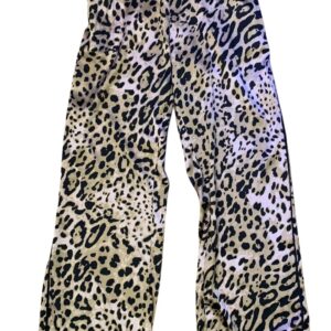 Marjolaine Louve Silk Pajamas in Leopard bottoms