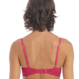 back view of Wacoal Raffine Plunge Push Up Bra in Framboise