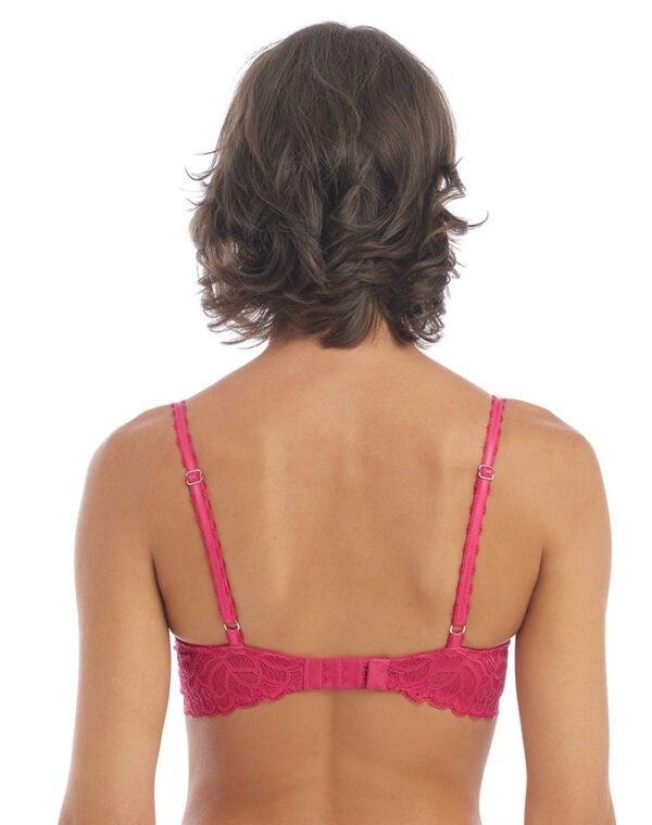 back view of Wacoal Raffine Plunge Push Up Bra in Framboise