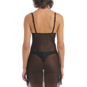 back view of Wacoal Instant Icon Chemise in Black Eclipse
