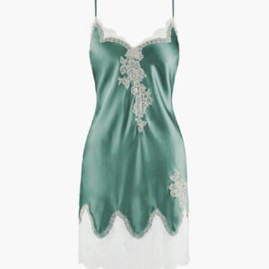 cutout of Aubade Toi Mon Amour Silk Chemise in Sage