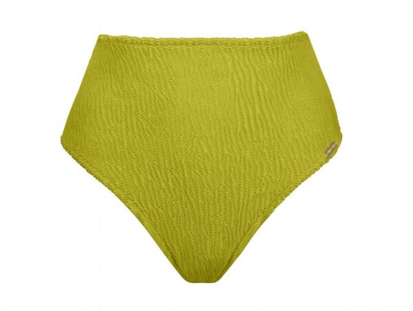 Watercult Textured Basics Asymmetric Bikini Set in Lime Drops bikini brief