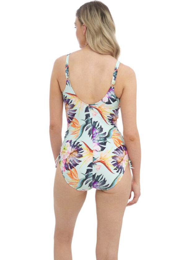 back view of Fantasie Paradiso Twist Front Swimsuit in Soft Mint