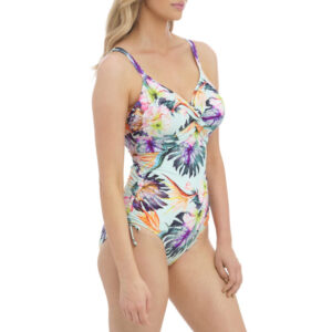 side view of Fantasie Paradiso Twist Front Swimsuit in Soft Mint