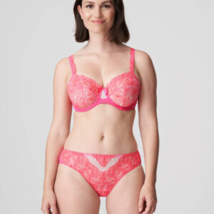 wearing the PrimaDonna Belgravia Full Cup Bra in Blogger Pink with rio brief