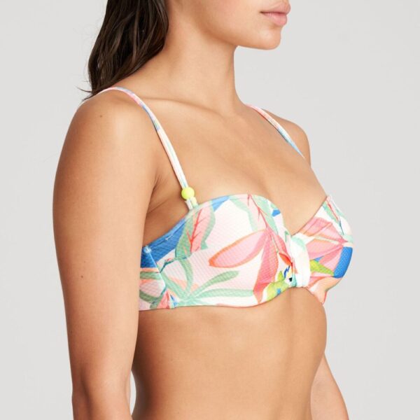 side view of Marie Jo Swim Tarifa Bikini Set in Tropical Blossom padded strapless bikini top