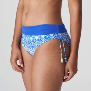 side view of PrimaDonna Swim Bonifacio Bikini Set in Electric Blue fold down brief