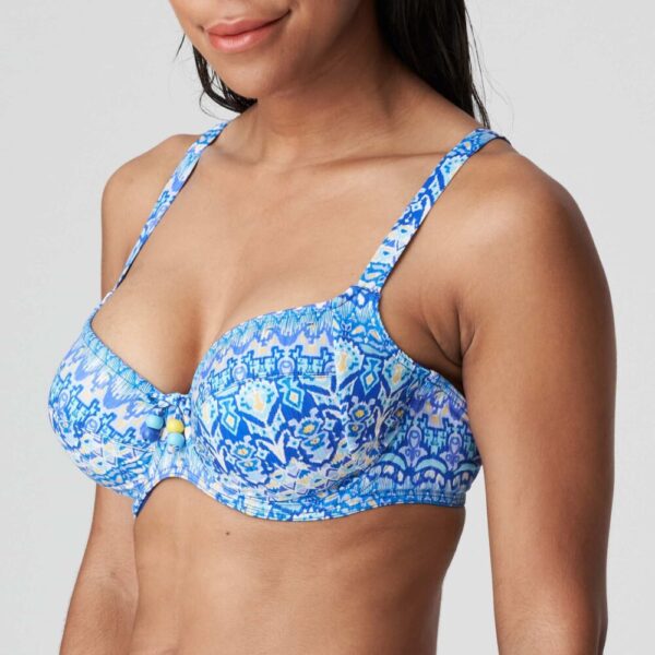 side view of PrimaDonna Swim Bonifacio Bikini Set in Electric Blue full cup bikini top