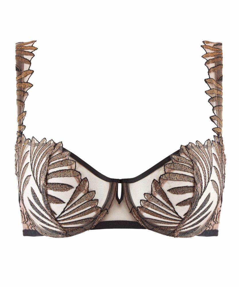 cutout of Aubade Sensory Illusion Half Cup Bra in Golden Leaves ...