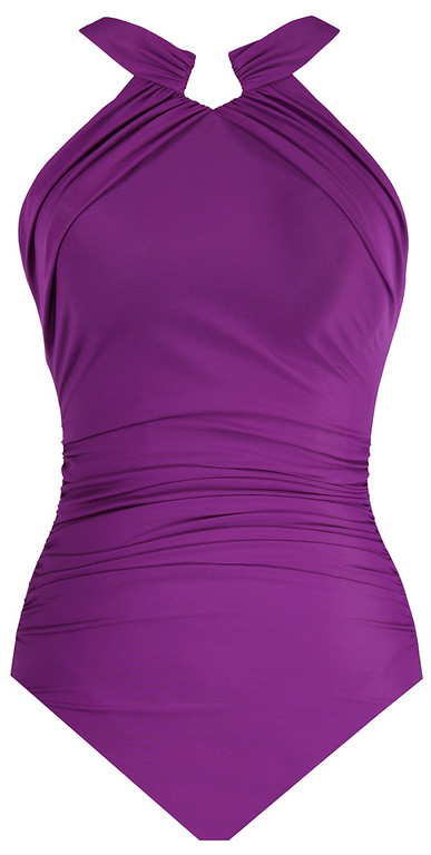 cutout of Miraclesuit Solid Rock Aphrodite Swimsuit in Orchid