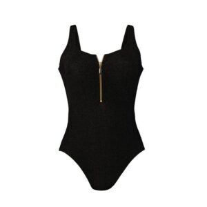 Rosa Faia Elouise Zip Swimsuit in Black