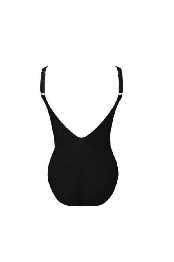 Rosa Faia Elouise Zip Swimsuit in Black back view