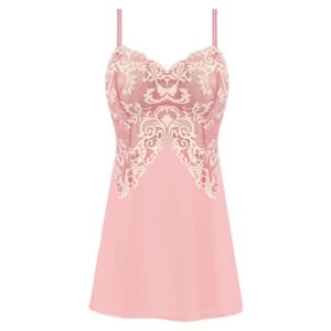 close up of Wacoal Instant Icon Chemise Bridal Rose / Crystal Pink