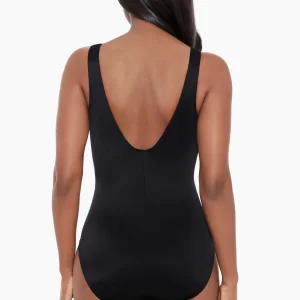 Miraclesuit Bronze Reign Charmer Swimsuit Black Multi back view