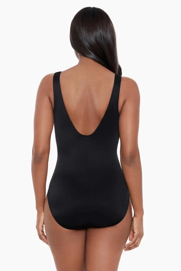 Miraclesuit Bronze Reign Charmer Swimsuit Black Multi back view